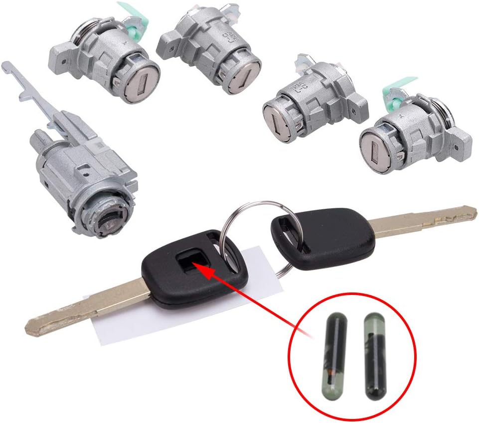 Ignition Switch Cylinder & 4X Left Right Door Lock Cylinder w/ 2 Keys Pack of 2 V66116