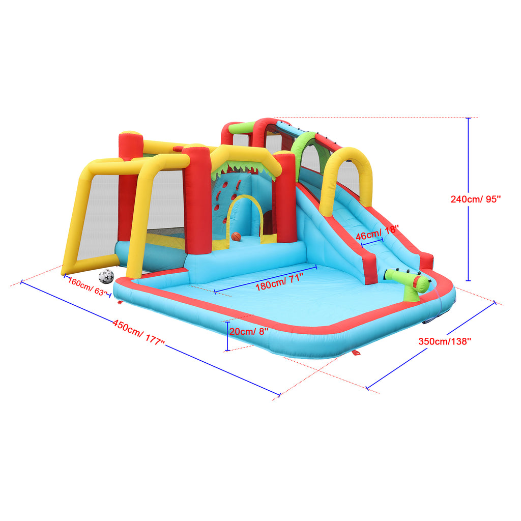 7 in 1 Inflatable Water Park Bouncer with Splash Pool L77826