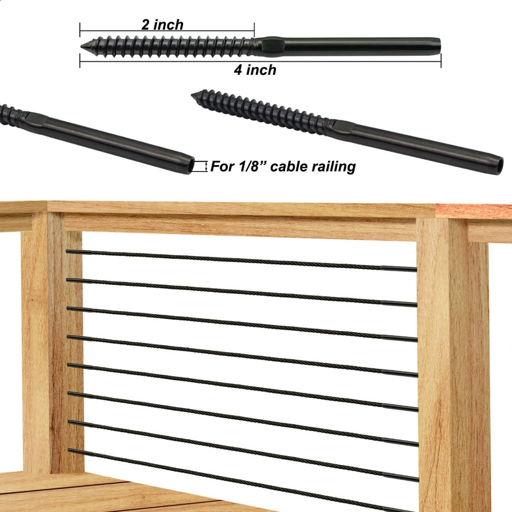 Black Cable Railing Hardware Kit, 10 Pairs T93136