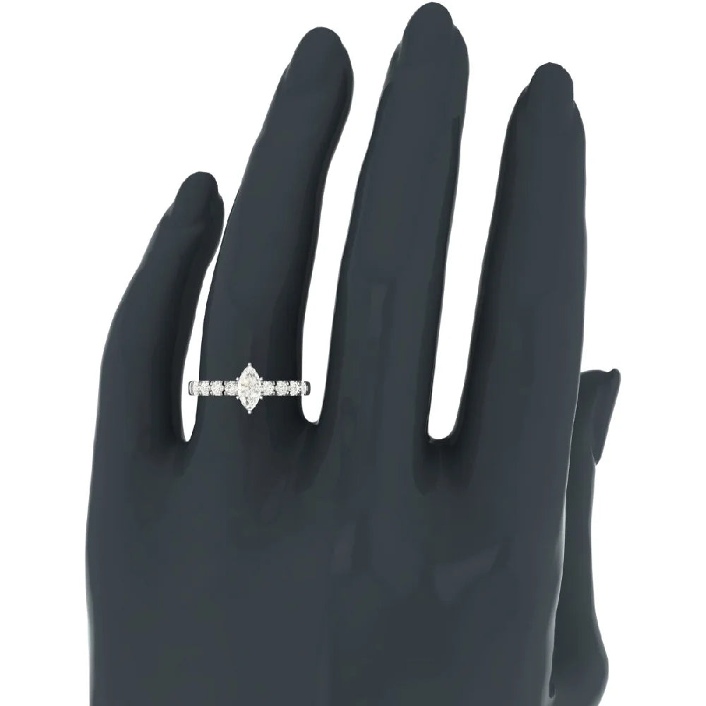 Marquise Cut 14K White Gold 1.20 CT Engagement Ring R822859