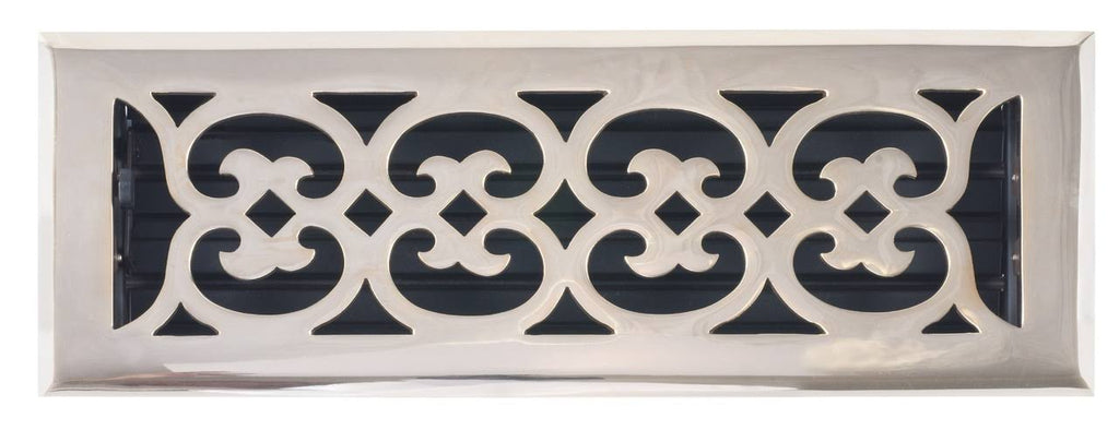 Polished Brass Scroll Register with Damper Q994