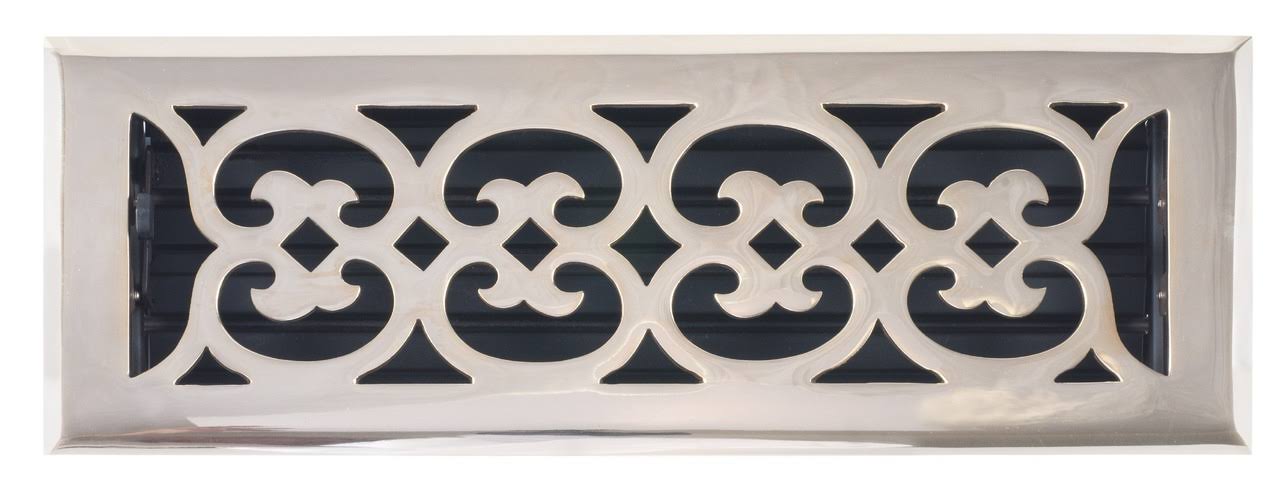 Polished Brass Scroll Register with Damper Q994