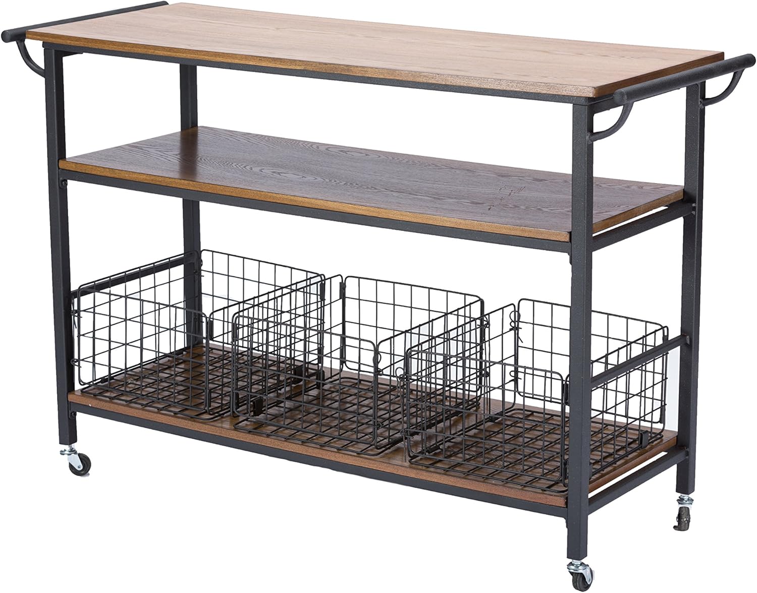Brown Wood and Metal Kitchen Cart G40163